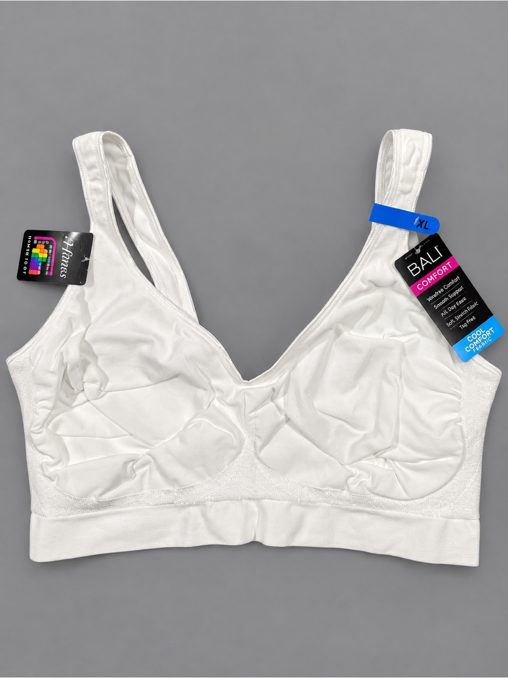 Bali Comfort Wireless Bralette in White - XL